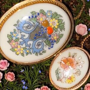 BIG Antique Vintage Cameo Estate Jewelry Lot Carved Shell Silver Limoges Lenox +